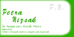 petra mizsak business card